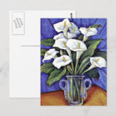 Alcatraces, bloemenschildering in fijnere kunst briefkaart (Voorkant / Achterkant)