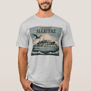Alcatraz Eiland Gevangenis San Francisco Reis Rert T-shirt