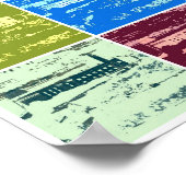 Alcatraz et Golden Gate Bridge poster d'art pop (Coin)