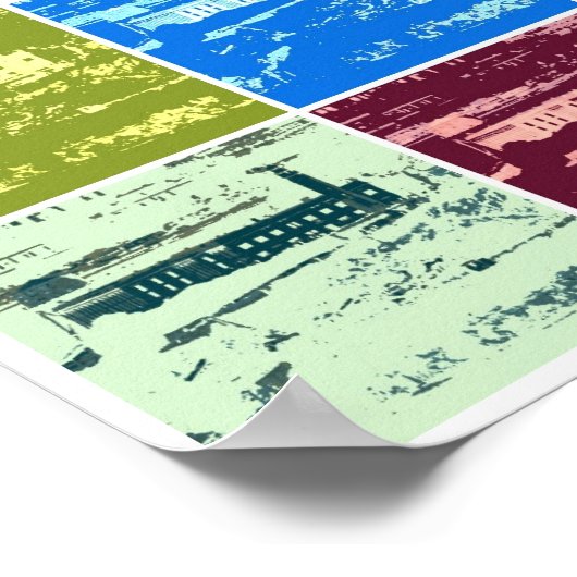 Alcatraz et Golden Gate Bridge poster d'art pop (Coin)