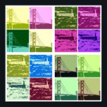 Alcatraz et Golden Gate Bridge poster d'art pop<br><div class="desc">Belle affiche pour n'importe quelle chambre! de belles images du pont de porte doré et de l'alcatraz!</div>