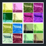 Alcatraz et Golden Gate Bridge poster d'art pop<br><div class="desc">Belle affiche pour n'importe quelle chambre! de belles images du pont de porte doré et de l'alcatraz!</div>