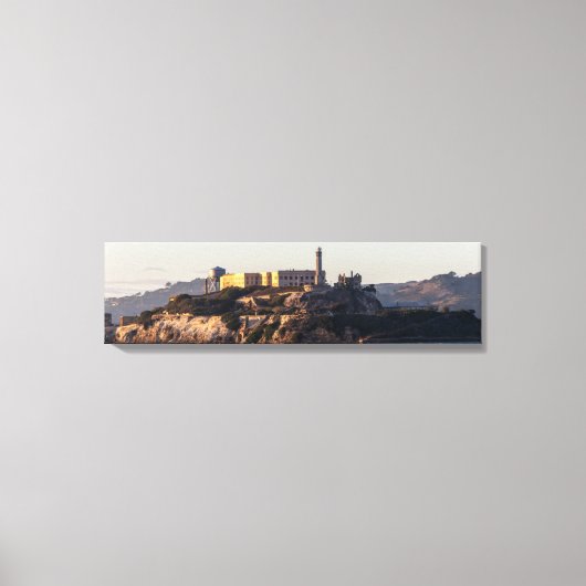 Alcatraz Island op het Sunset Panoramic Canvas Afdruk (Voorkant)
