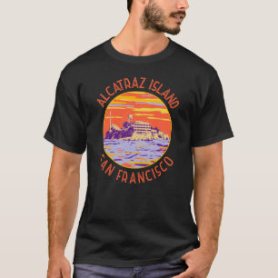 Alcatraz Island San Francisco Distress Circle T-shirt