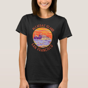 Alcatraz Island San Francisco Distress Circle T-shirt