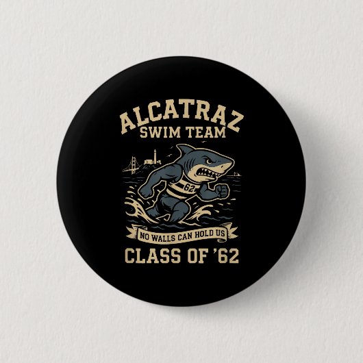 Alcatraz Penitentiary Swim Team  Ronde Button 5,7 Cm (Voorkant)