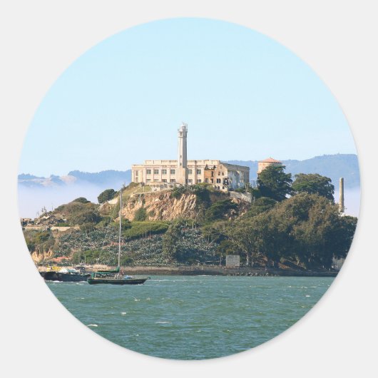 Alcatraz Ronde Sticker (Voorkant)