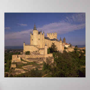 Alcazar en kathedraal, Segovia, Castilla León Poster