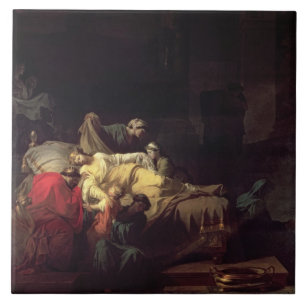 Alcestis offert zichzelf op om haar man te redden  tegeltje