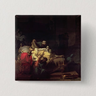 Alcestis offert zichzelf op om haar man te redden  vierkante button 5,1 cm