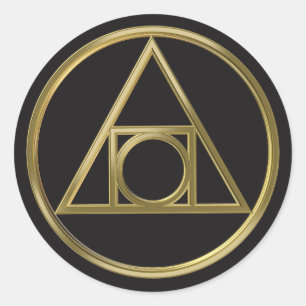 Alchemisch symbool ronde sticker