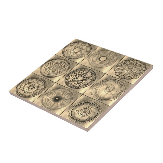 Alchemische Heilige Geometrie Elementen | Tegeltje (Zijkant)