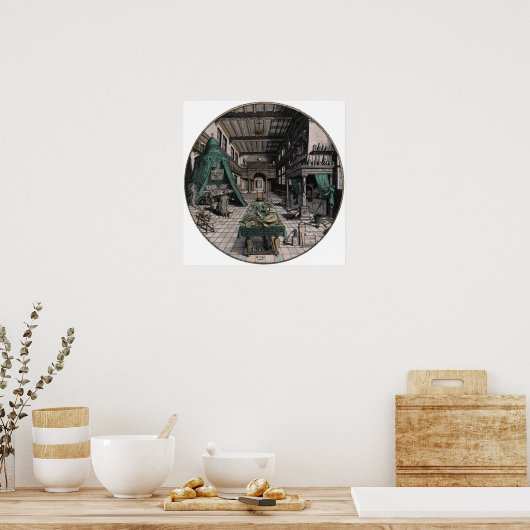 Alchemist's Laboratory - Heinrich Khunrath - 1595 Poster (Keuken)