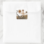 Alchemy afbeelding Medieval Merman met 3 gezichten Vierkante Sticker (Tas)