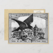 Alchemy Laboratory Raven and Human Skull Briefkaart (Voorkant / Achterkant)