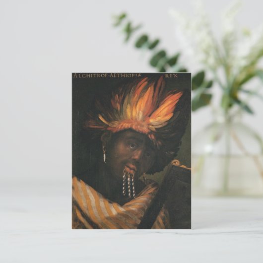 Alchitrof, keizer van het Ethiopische briefkaart (Staand voorkant)