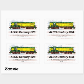 Alco C-628 Diesellocomotief en Amerikaanse vlag Rechthoekige Sticker