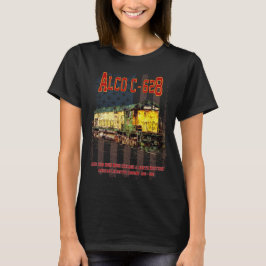 Alco C-628 Diesellocomotief en Amerikaanse vlag T-shirt