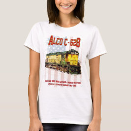 Alco C-628 Diesellocomotief en Amerikaanse vlag T-shirt