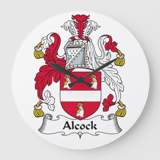 Alcock Family Crest Grote Klok (Voorkant)