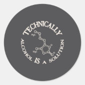Alcohol A Solution  Ronde Sticker (Voorkant)