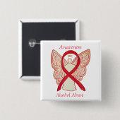 Alcohol Abuse Awareness Ribbon Angel Custom Pin Vierkante Button 5,1 Cm (Voorkant /achterkant)