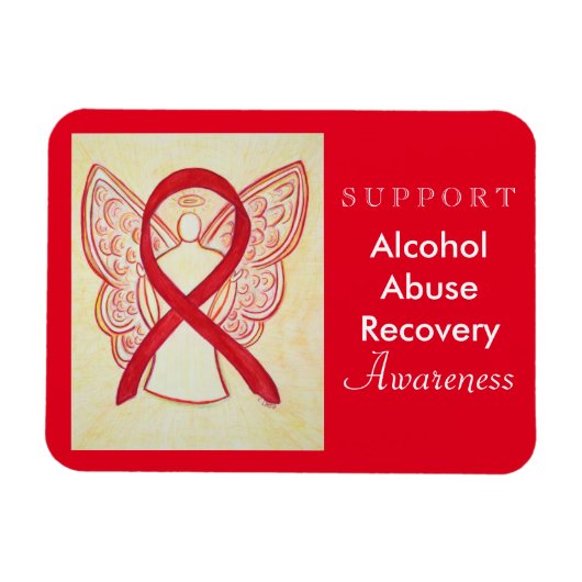 Alcohol Abuse Recovery Awareness Ribbon Magnet Magneet (Horizontaal)