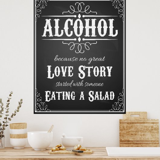 Alcohol BLACKBOARD-CHALKBOARD Poster (Keuken)