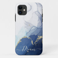 Alcohol blue ink iPhone Case