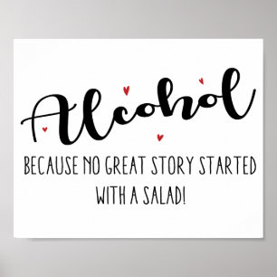 Alcohol, bruiloft bangbord poster