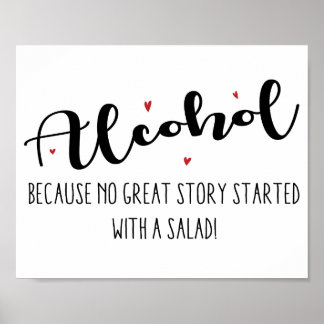 Alcohol, bruiloft bangbord poster