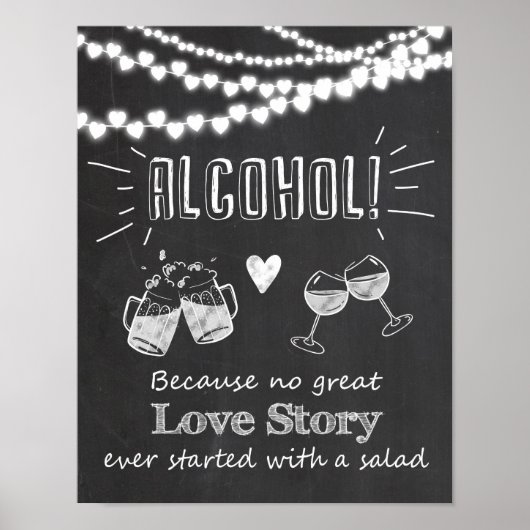 Alcohol bruiloft-bord groot liefdesverhaal poster (Voorkant)
