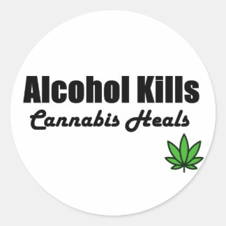Alcohol doodt cannabis geneest Stickers