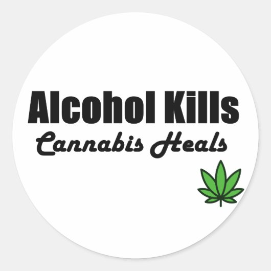 Alcohol doodt cannabis geneest Stickers (Voorkant)