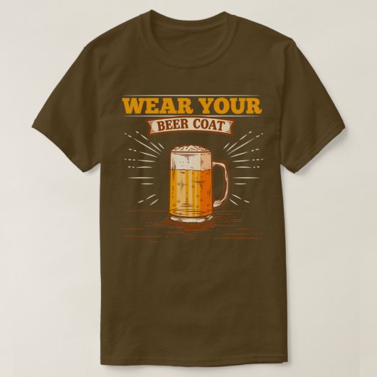 Alcohol Draag uw beercoat Funny Mannen Pub Gifts p T-shirt (Design voorkant)