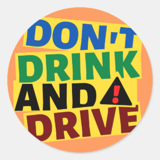 Alcohol drinken en autorijden sticker