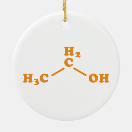 Alcohol Ethanol Moleculaire chemische formule Keramisch Ornament (Achterkant)