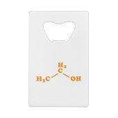 Alcohol Ethanol Moleculaire chemische formule Kredietkaart Flessenopener (Achterkant)