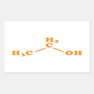 Alcohol Ethanol Moleculaire chemische formule Rechthoekige Sticker