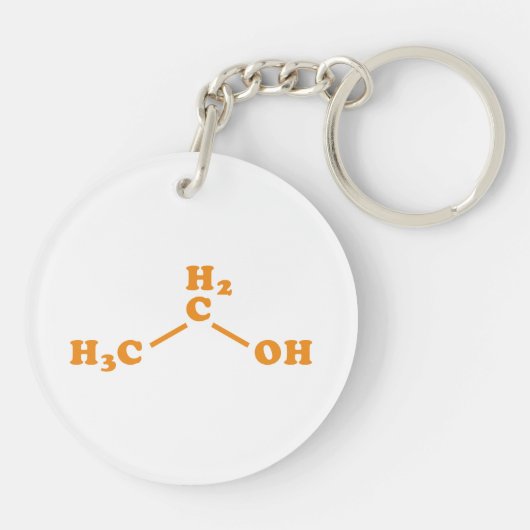 Alcohol Ethanol Moleculaire chemische formule Sleutelhanger (Achterkant)