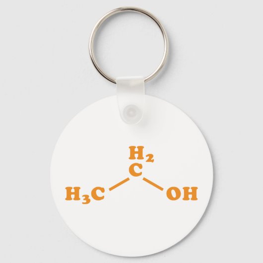 Alcohol Ethanol Moleculaire chemische formule Sleutelhanger (Voorkant)