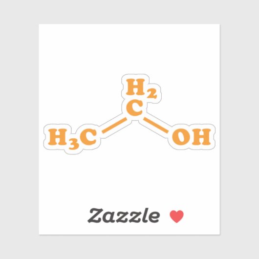 Alcohol Ethanol Moleculaire chemische formule Sticker (Vel)