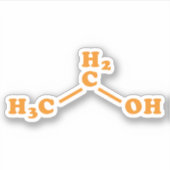 Alcohol Ethanol Moleculaire chemische formule Sticker (Voorkant)