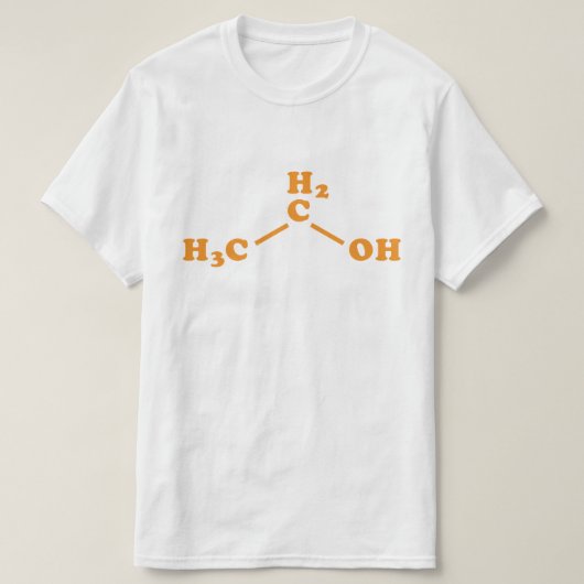 Alcohol Ethanol Moleculaire chemische formule T-shirt (Design voorkant)