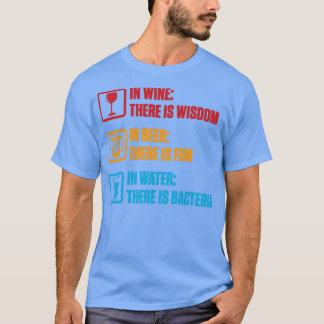 Alcohol In Wijn Bier Water Grappige Mannen Vrouwen T-shirt