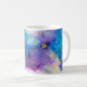 Alcohol Ink Art. Abstract schilderen. Alcohol Ink Koffiemok (Voorkant rechts)