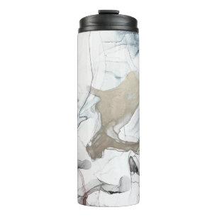 Alcohol Ink Art. Delicate and Black Spots. Sky clo Thermosbeker