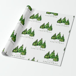 Alcohol Ink Design Christmas Tree Gift Wrap Cadeaupapier