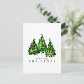Alcohol Ink Design Christmas Tree Postcard Briefkaart (Staand voorkant)