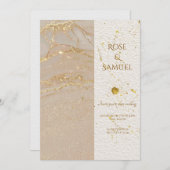 Alcohol Ink Glitter Chic Wedding Invitation Kaart (Voorkant / Achterkant)